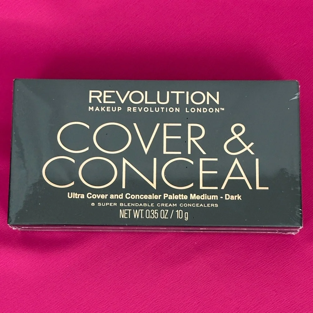 Revolution Cover & Conceal Palette - Blendable Cream Concealers Medium Dark NIB